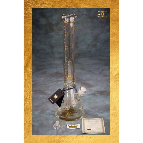 The 24K Gold Emblem Waterpipe 18" by GOLDEN CROWN