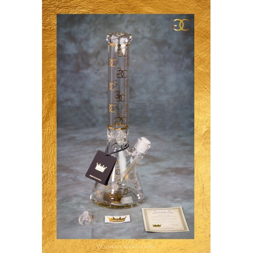 The 24K Gold Emblem Waterpipe 16" by GOLDEN CROWN